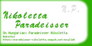 nikoletta paradeisser business card